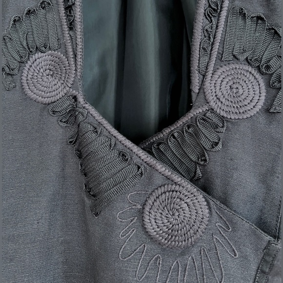 Embroidered Linen jacket, EUC, sz 10 - Picture 2 of 9